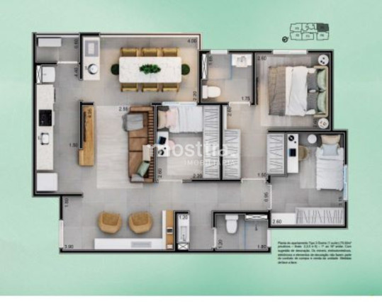 Imagem Apartamento com 3 Quartos à Venda, 75 m² em Buru - Salto