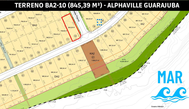 Imagem Terreno à Venda, 825 m² em Alphaville Guarajuba - Camaçari Imagem Terreno à Venda, 825 m² em Alphaville Guarajuba - Camaçari
