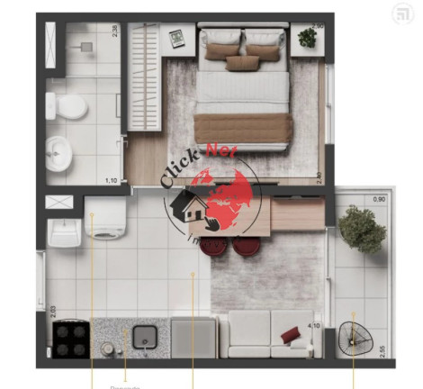 Imagem Apartamento com 1 Quarto à Venda, 25 m² em Sacomã - São Paulo