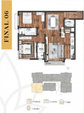Imagem Apartamento com 2 Quartos à Venda, 78 m² em Bavaria - Gramado Imagem Apartamento com 2 Quartos à Venda, 78 m² em Bavaria - Gramado
