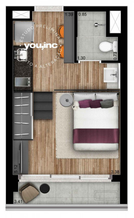 Imagem Apartamento com 1 Quarto à Venda, 46 m² em Brooklin - São Paulo