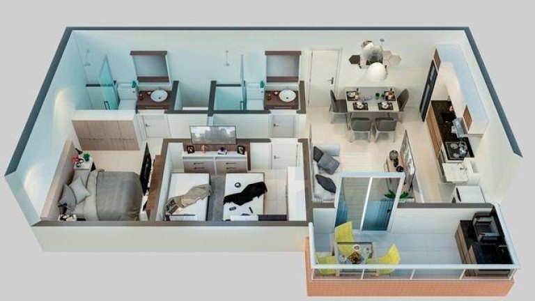 Imagem Apartamento com 2 Quartos à Venda, 60 m² em Boqueirão - Praia Grande