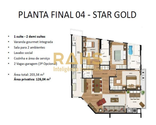 Imagem Apartamento com 3 Quartos à Venda, 121 m² em América - Joinville