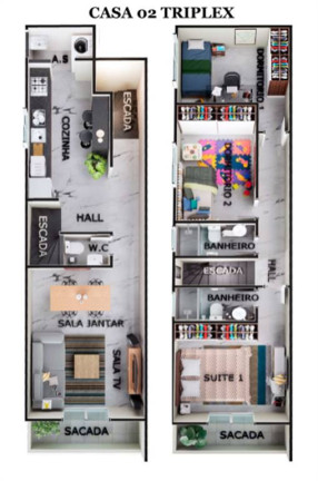 Imagem Sobrado com 3 Quartos à Venda, 110 m² em Caiçara - Praia Grande