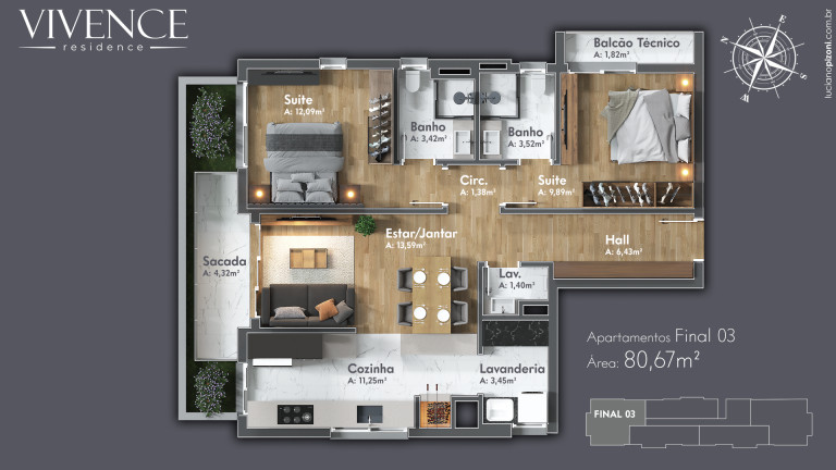 Imagem Apartamento com 1 Quarto à Venda, 48 m² em Centro - Canela