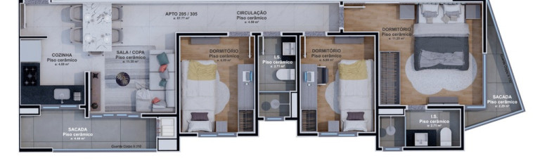 Imagem Imóvel com 3 Quartos à Venda, 67 m² em Hauer - Curitiba