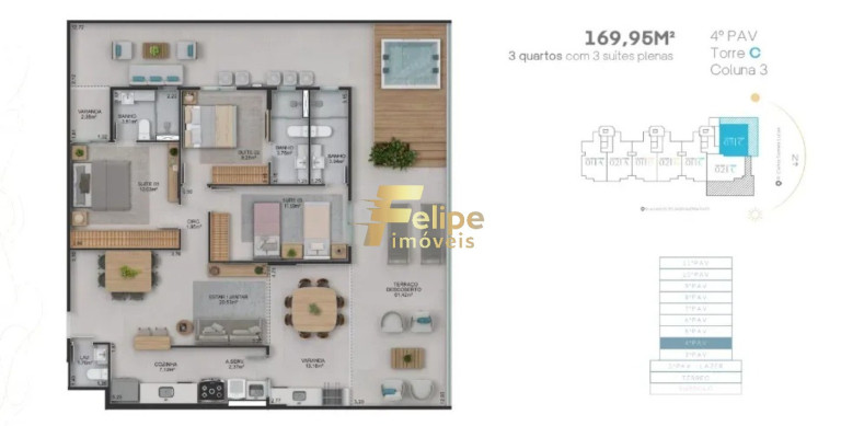 Imagem Imóvel com 3 Quartos à Venda, 100 m² em Jardim Camburi - Vitória