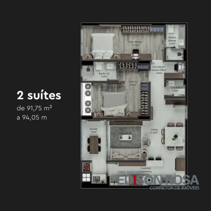 Imagem Apartamento com 3 Quartos à Venda, 140 m² em Nossa Senhora Do Rosário - São José
