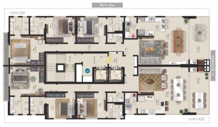 Apartamento com 3 Quartos à Venda, 137 m² em Meia Praia - Itapema