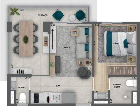 Imagem Imóvel com 1 Quarto à Venda, 41 m² em Pinheiros - São Paulo
