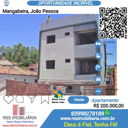 Apartamento com 2 Quartos à Venda, 54 m² em Mangabeira - João Pessoa