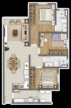 Imagem Apartamento com 3 Quartos para Alugar ou Temporada, 81 m² em Itacolomi - Balneário Piçarras