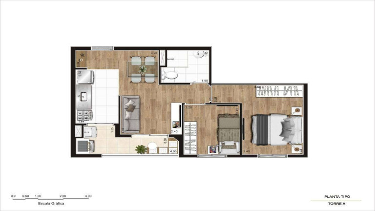 Imagem Apartamento com 2 Quartos à Venda, 44 m² em Vila Guaca - São Paulo