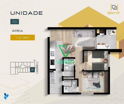 Imagem Apartamento com 2 Quartos à Venda, 58 m² em Portão - Curitiba