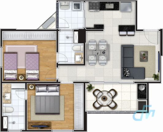 Imagem Apartamento com 2 Quartos à Venda, 64 m² em Loteamento Mogilar - Mogi Das Cruzes