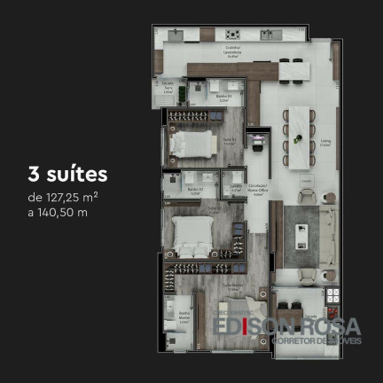 Imagem Apartamento com 3 Quartos à Venda, 136 m² em Nossa Senhora Do Rosário - São José Imagem Apartamento com 3 Quartos à Venda, 136 m² em Nossa Senhora Do Rosário - São José