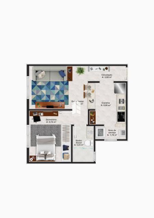 Imagem Apartamento com 1 Quarto à Venda, 48 m² em Nossa Senhora Do Rosário - Santa Maria Imagem Apartamento com 1 Quarto à Venda, 48 m² em Nossa Senhora Do Rosário - Santa Maria