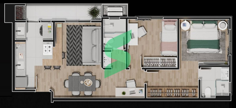 Imagem Apartamento com 2 Quartos à Venda, 63 m² em América - Joinville