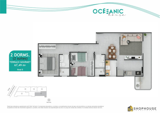 Imagem Apartamento com 2 Quartos à Venda, 67 m² em Maracanã - Praia Grande