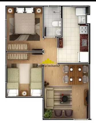 Imagem Apartamento com 2 Quartos à Venda, 47 m² em Jardim Tatiana - Votorantim