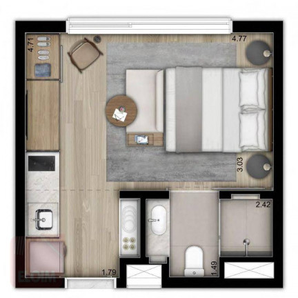 Imagem Studio com 1 Quarto à Venda, 25 m² em Perdizes - São Paulo