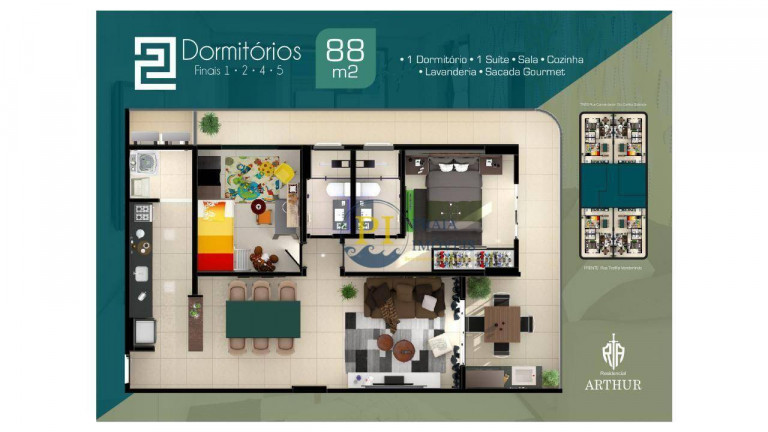 Imagem Apartamento com 2 Quartos à Venda, 88 m² em Ocian - Praia Grande