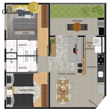 Imagem Apartamento com 2 Quartos à Venda, 54 m² em Jd. Marginal - Bom Jesus Dos Perdões