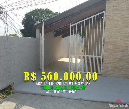 Casa com 4 Quartos à Venda, 150 m² em Vila Rio Branco - Jundiaí
