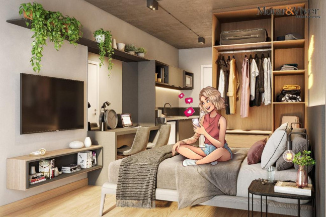 Imagem Apartamento com 1 Quarto à Venda, 19 m² em Rebouças - Curitiba
