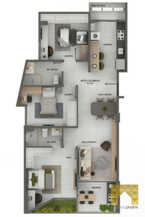 Imagem Apartamento com 3 Quartos à Venda, 85 m² em Jardim Cidade Universitária - João Pessoa Imagem Apartamento com 3 Quartos à Venda, 85 m² em Jardim Cidade Universitária - João Pessoa