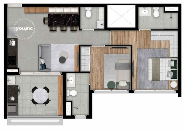 Imagem Apartamento com 1 Quarto à Venda, 46 m² em Brooklin - São Paulo