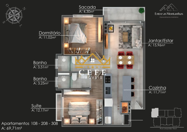 Imagem Imóvel com 1 Quarto à Venda, 72 m² em Várzea Grande - Gramado Imagem Imóvel com 1 Quarto à Venda, 72 m² em Várzea Grande - Gramado