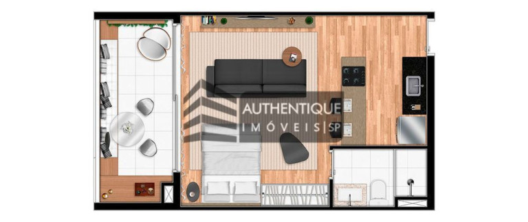 Imagem Apartamento com 1 Quarto à Venda, 42 m² em Campo Belo - São Paulo