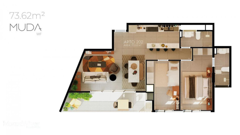 Imagem Apartamento com 2 Quartos à Venda, 54 m² em água Verde - Curitiba Imagem Apartamento com 2 Quartos à Venda, 54 m² em água Verde - Curitiba