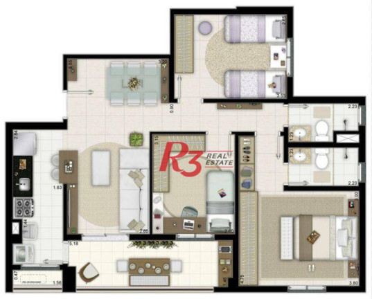 Imagem Apartamento com 3 Quartos à Venda ou Locação, 84 m² em Marapé - Santos Imagem Apartamento com 3 Quartos à Venda ou Locação, 84 m² em Marapé - Santos