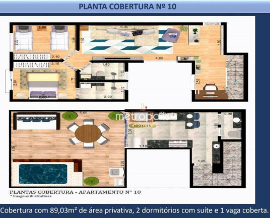Imagem Cobertura com 2 Quartos à Venda, 89 m² em Campestre - Santo André Imagem Cobertura com 2 Quartos à Venda, 89 m² em Campestre - Santo André