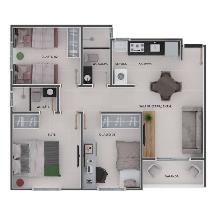 Imagem Apartamento com 3 Quartos à Venda, 64 m² em Bancários - João Pessoa