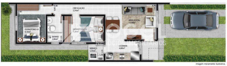 Imagem Casa com 2 Quartos à Venda, 45 m² em Hípica - Porto Alegre Imagem Casa com 2 Quartos à Venda, 45 m² em Hípica - Porto Alegre