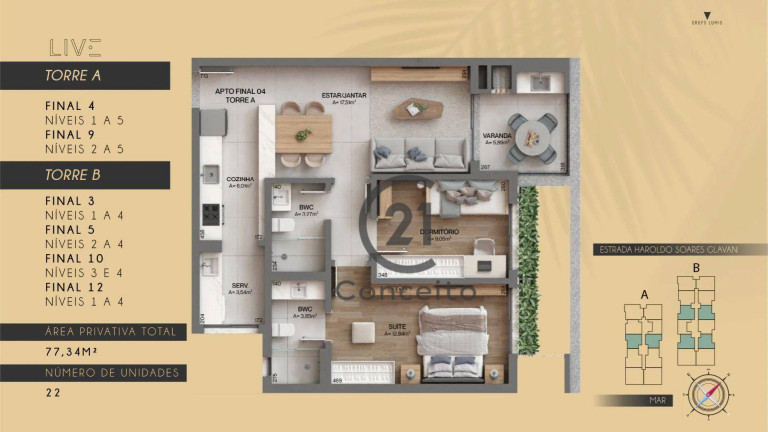 Imagem Apartamento com 2 Quartos à Venda, 77 m² em Cacupé - Florianópolis Imagem Apartamento com 2 Quartos à Venda, 77 m² em Cacupé - Florianópolis
