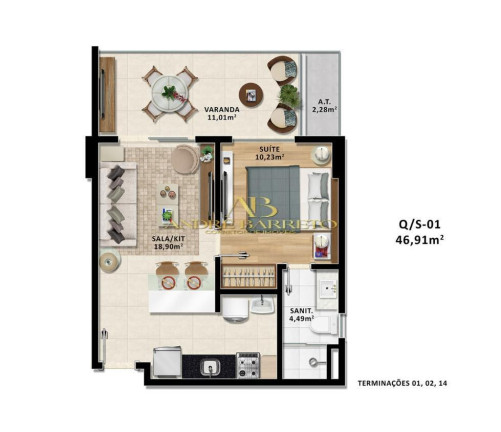 Imagem Apartamento com 1 Quarto à Venda, 28 m² em Stella Maris - Salvador