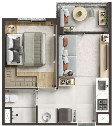 Imagem Apartamento com 2 Quartos à Venda, 58 m² em Centro - São Paulo Imagem Apartamento com 2 Quartos à Venda, 58 m² em Centro - São Paulo