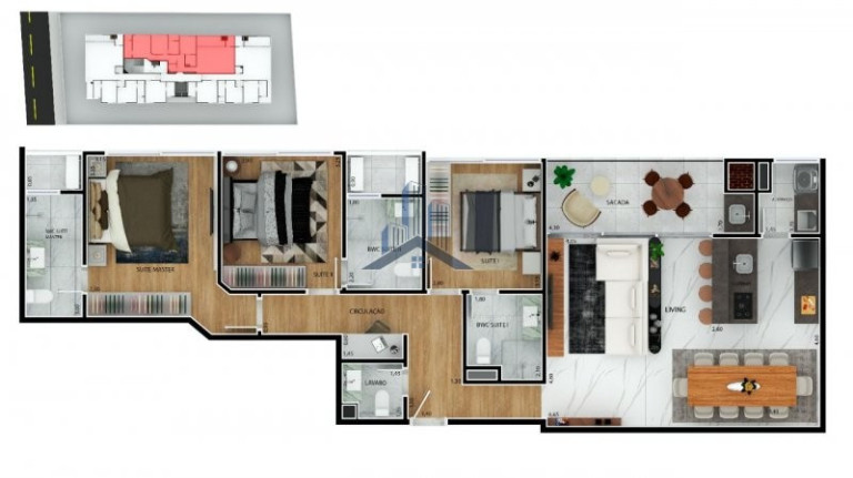 Imagem Apartamento com 3 Quartos à Venda, 113 m² em América - Joinville