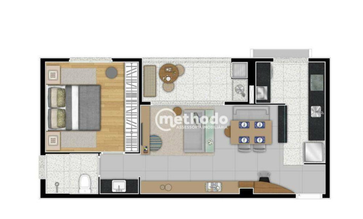 Imagem Apartamento com 1 Quarto à Venda, 51 m² em Cambuí - Campinas