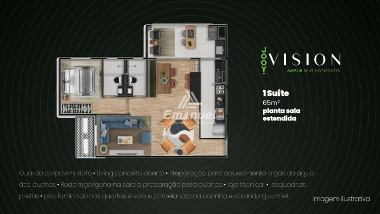 Imagem Apartamento com 1 Quarto à Venda, 65 m² em Jardim Itatiaia - Campo Grande