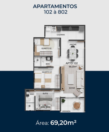 Imagem Apartamento à Venda, 59 m² em Poço - Cabedelo Imagem Apartamento à Venda, 59 m² em Poço - Cabedelo