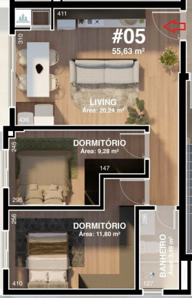 Imagem Apartamento com 2 Quartos à Venda, 57 m² em Borgo - Bento Gonçalves