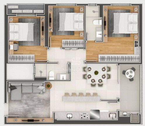 Imagem Apartamento com 3 Quartos à Venda, 93 m² em Tabuleiro - Camboriú