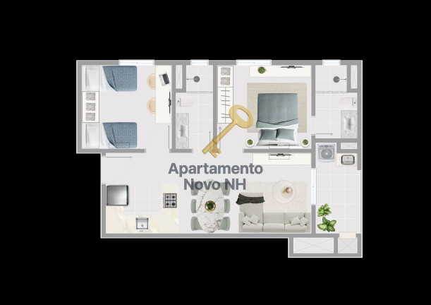 Imagem Apartamento com 2 Quartos à Venda, 58 m² em Primavera - Novo Hamburgo Imagem Apartamento com 2 Quartos à Venda, 58 m² em Primavera - Novo Hamburgo