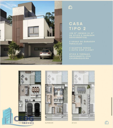 Imagem Casa de Condomínio com 3 Quartos à Venda, 198 m² em Campo Comprido - Curitiba