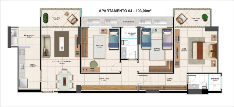 Imagem Apartamento com 3 Quartos à Venda, 102 m² em Fazenda Vitali - Colatina